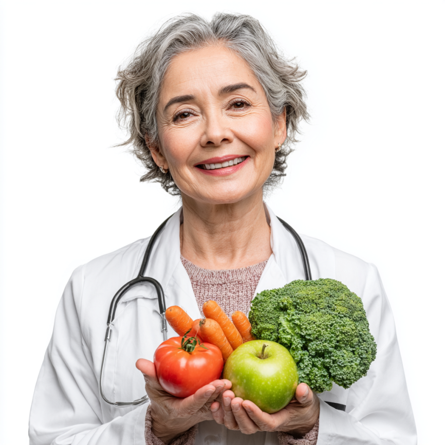Adultos mayores disfrutando comida saludable